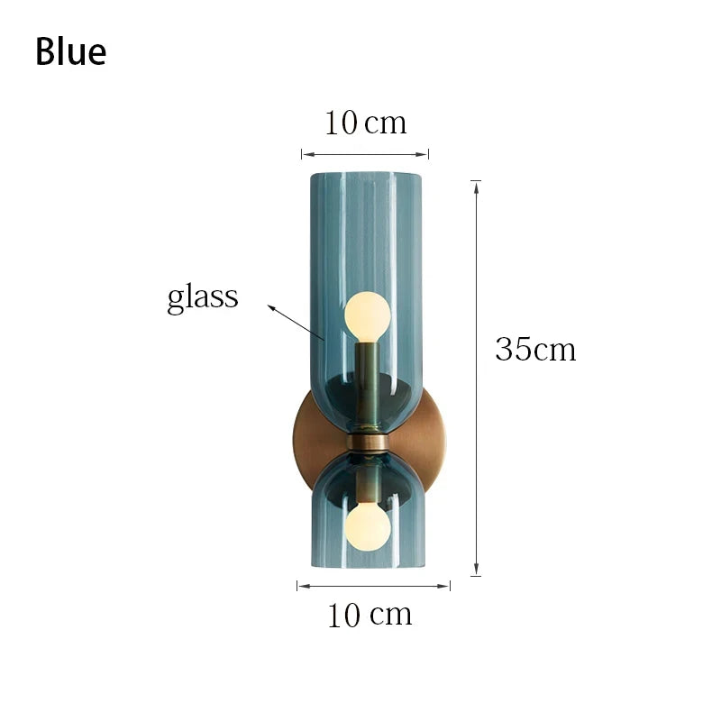 Nordic Minimalist Creative Glass Wall Lamp Hallway Foyer Bedroom Living Room Bedside Lamp Study Art Light Luxury Wall Lamp