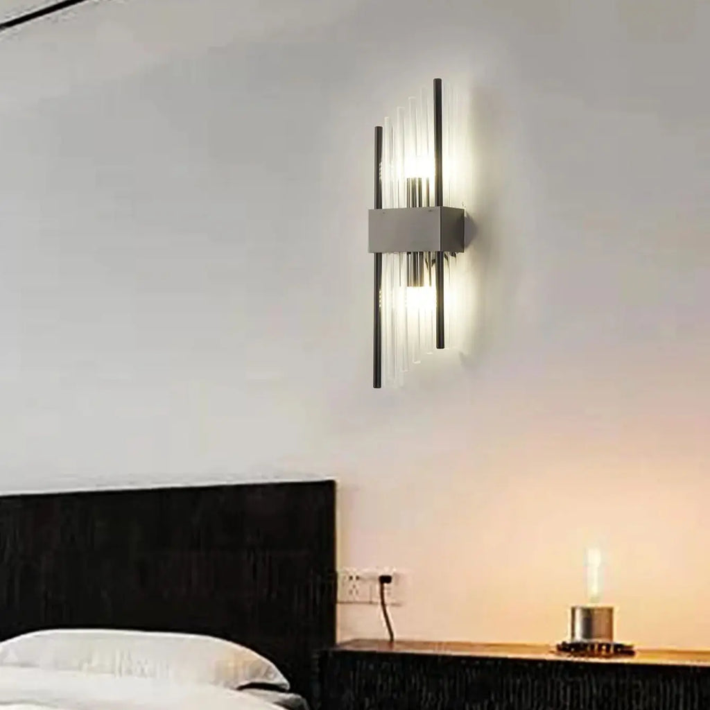 110-240V Crystal Wall Light Golden/Black Stainless Steel Lustre Bedroom Room Decoration LED Neutral Light Lamp