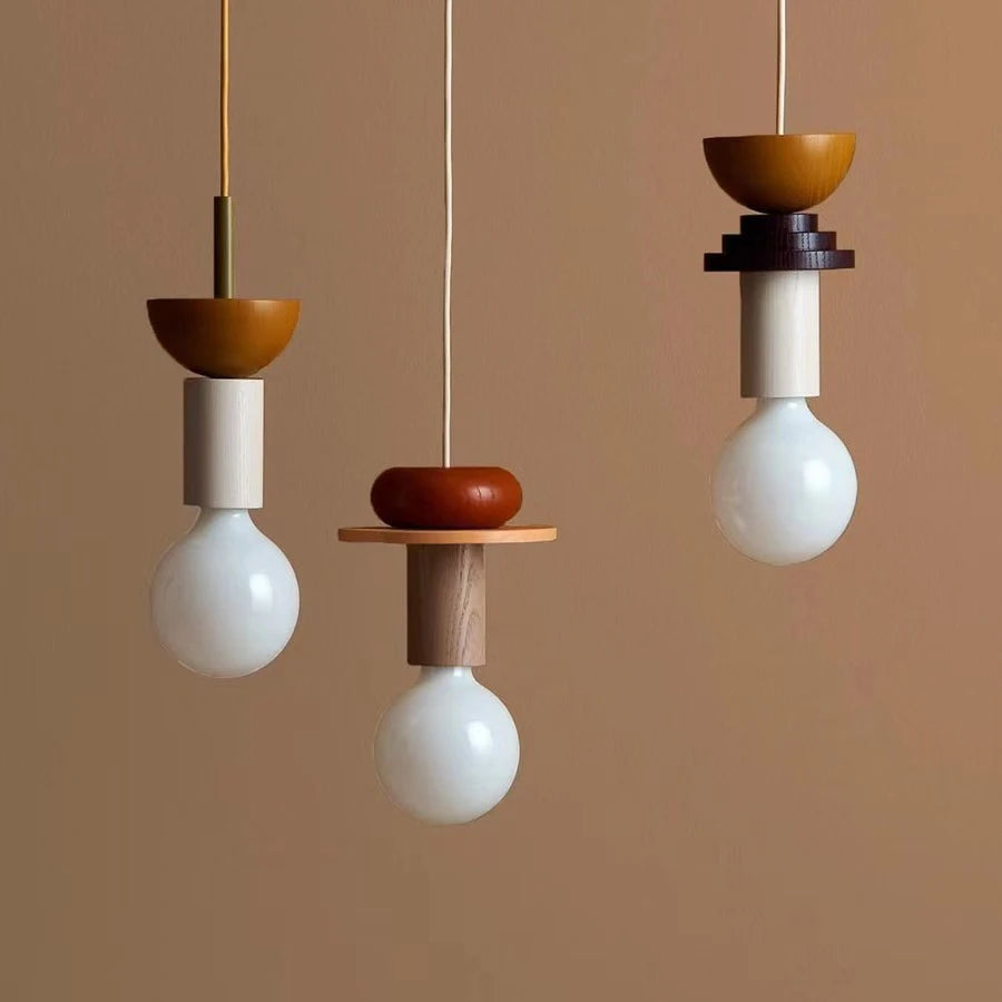 Modern Wood LED Pendant Lights Nordic Kitchen Home Decor Hanging Lamp Restaurant Ceiling Chandelier Lustre Bedroom Light Fixture