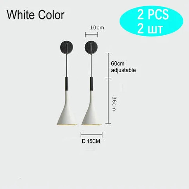 Modern Bedroom Bedside Wall Lights Gray White Black Aluminium Wall Sconces LED E27 Wall Lamp Indoor Living Room Illuminaire