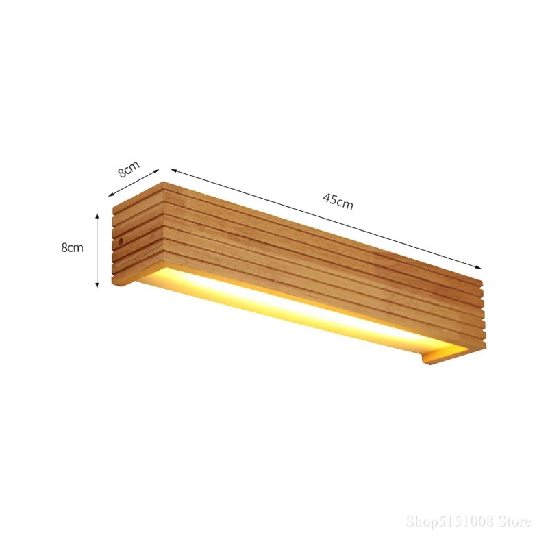 Modern Japan Style Led Oak Wooden Wall Lamps Lights Bedroom Bed Lamp Bathroom Home Wall Sconce Solid Wood Wall Light Fixtures