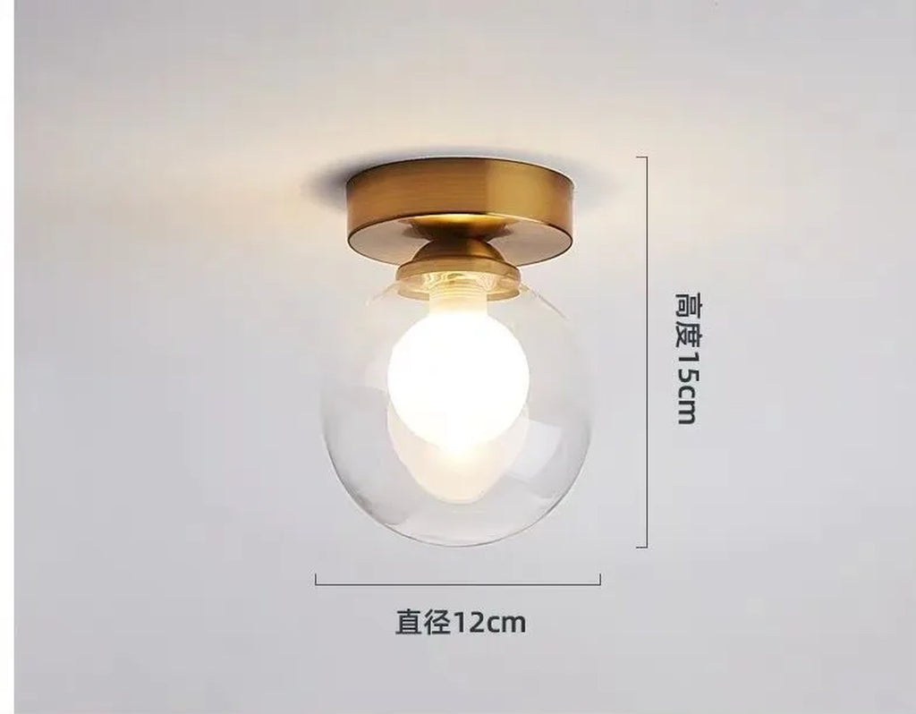 Modern Simple Corridor Ceiling Light Nordic Personality Creative round Glass Ball Ceiling Lamp for Home Decor Fixtures
