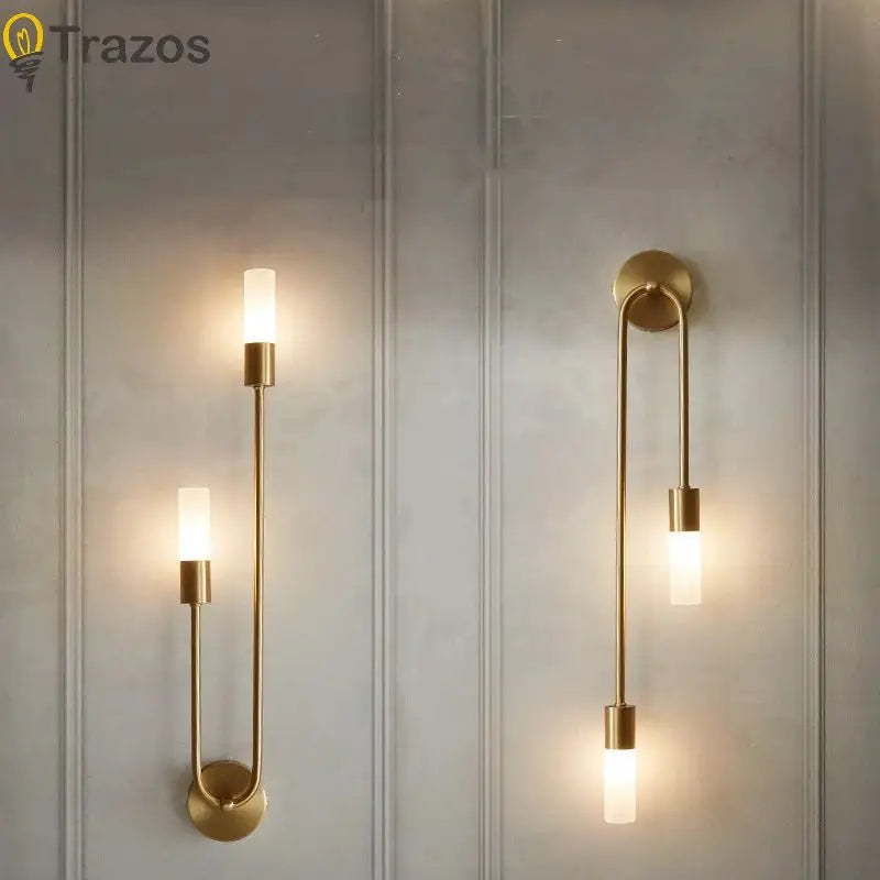 Nordic Luxury Wall Lamp Living Room Modern Minimalist LED Black Gold Creative TV Background Wall Corridor Bedroom Bedside Lamp