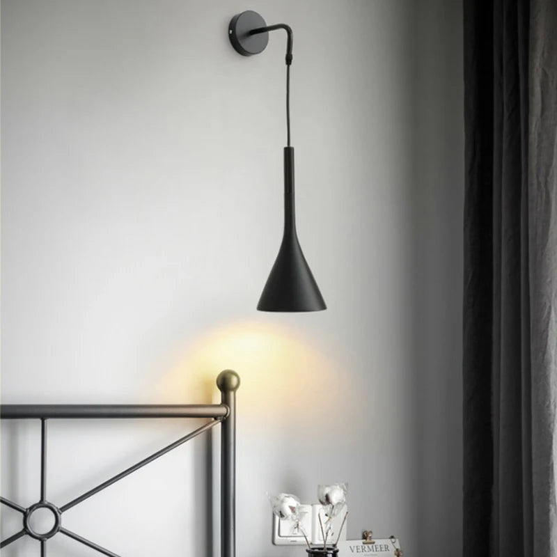 Modern Bedroom Bedside Wall Lights Gray White Black Aluminium Wall Sconces LED E27 Wall Lamp Indoor Living Room Illuminaire