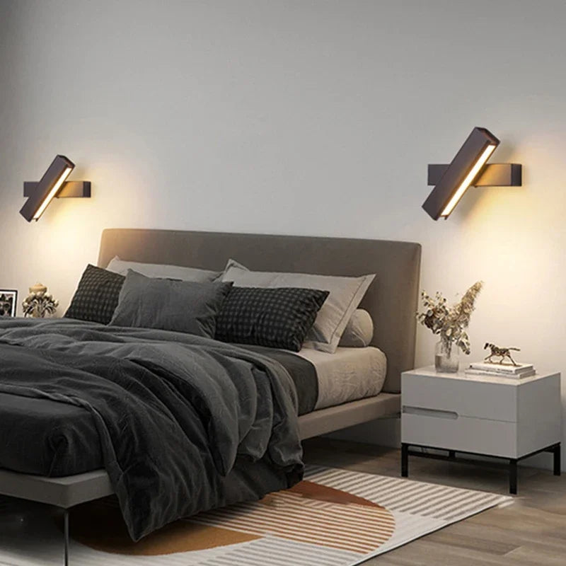 Modern LED Wall Light 350° Rotatable Wall Lamp for Bedroom Living Room Indoor Wall Sconces Lighting Fixture