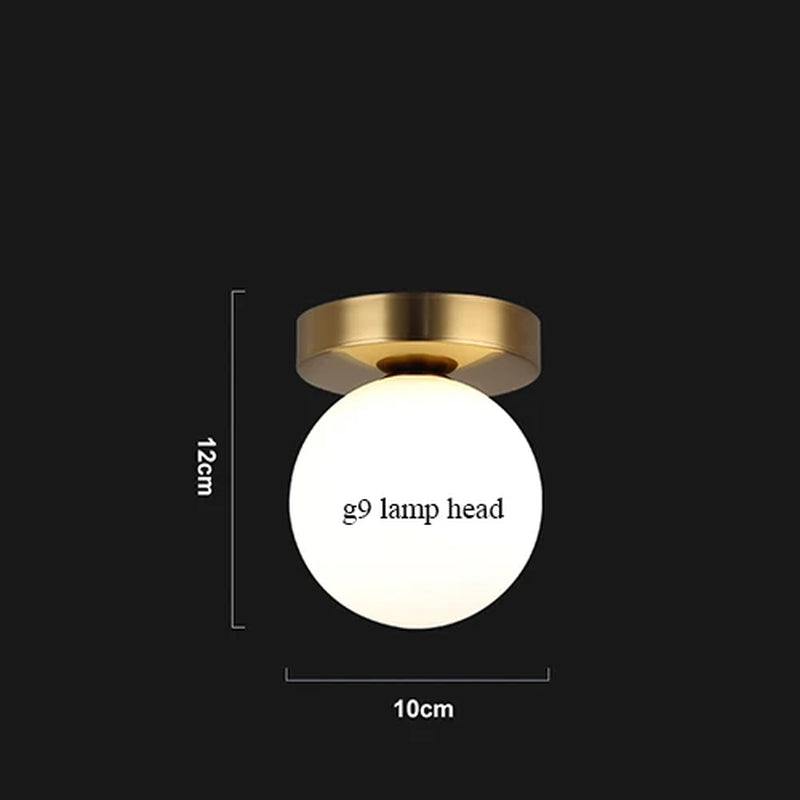 Nordic Simple Modern round Glass Ball Ceiling Lamp Living Room Lighting Hallway Ceiling Light Bedroom Lamp Led Light