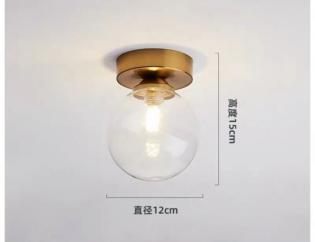 Modern Simple Corridor Ceiling Light Nordic Personality Creative round Glass Ball Ceiling Lamp for Home Decor Fixtures