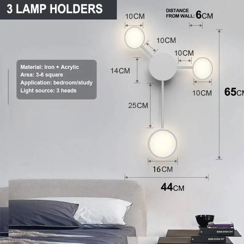 Nordic Modern Wall Lamp Led Minimalist Wall Light Living Room Bedroom Staircase Light Home Decoration Bedside Wall Sconce Lamps