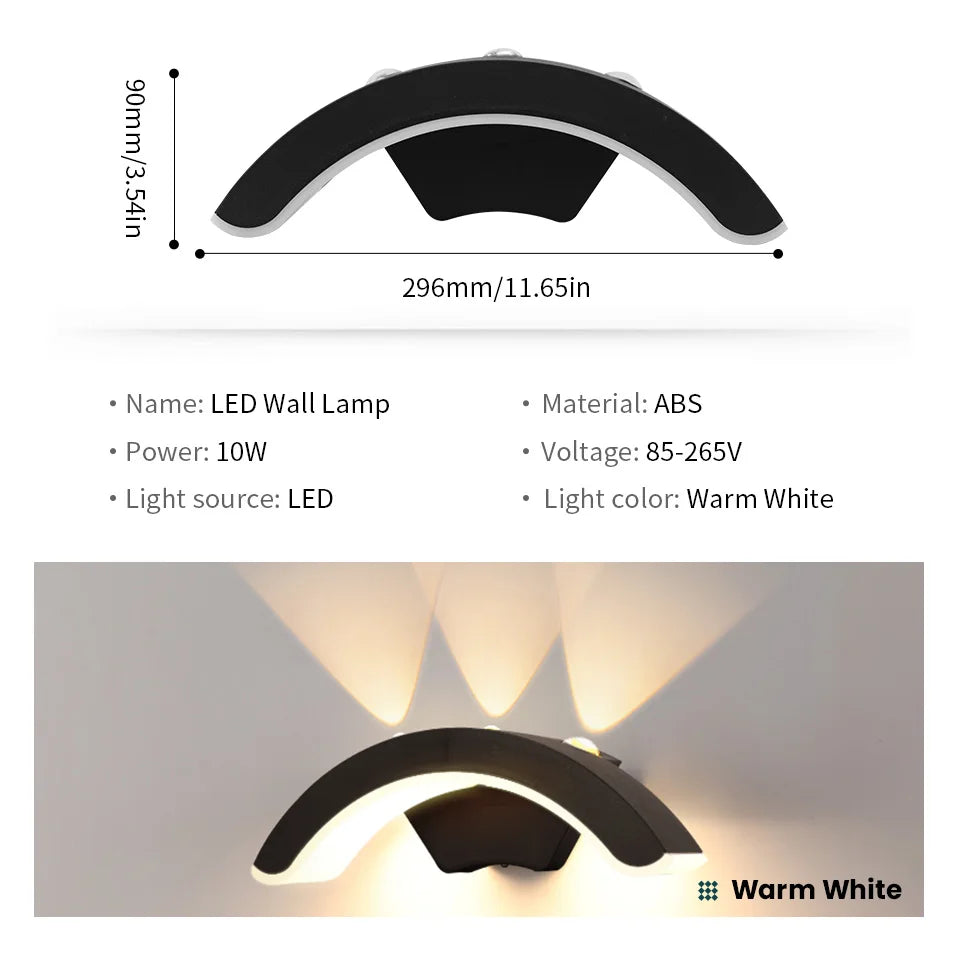 Waterproof IP66 Outdoor Wall Light 10W LED Wall Lamp Sconce Balcony Garden Decoration Lighting Lamp AC110V 220V