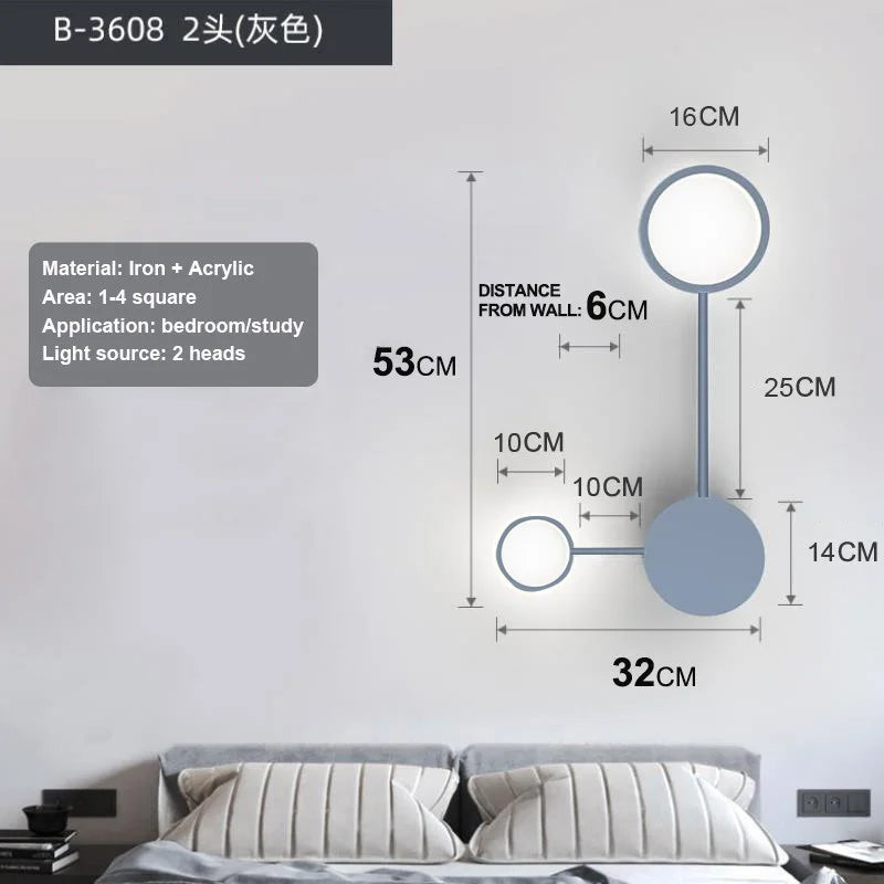 Nordic Modern Wall Lamp Led Minimalist Wall Light Living Room Bedroom Staircase Light Home Decoration Bedside Wall Sconce Lamps