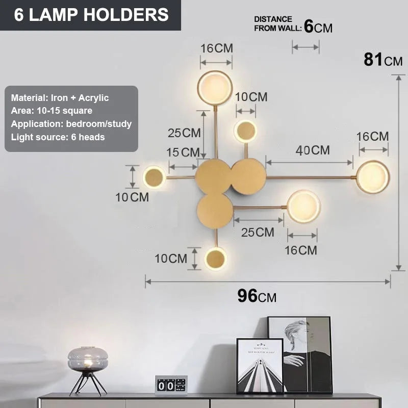 Nordic Modern Wall Lamp Led Minimalist Wall Light Living Room Bedroom Staircase Light Home Decoration Bedside Wall Sconce Lamps