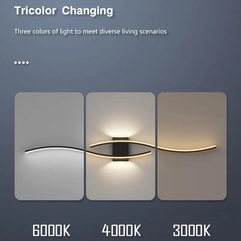 Nordic LED Wall Lights Wall Lamps for Bedside Bedroom Interior Black Gold White Wall Sconce Lighting Fixtures Stairs Aisle Home