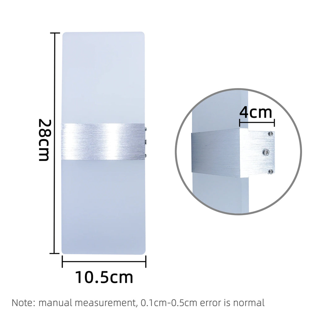 Modern Minimalist Wall Lamp, Indoor LED Wall Light, Aluminum Acrylic Hardwire, Bedroom Living Room Corridor Staircase Sconces