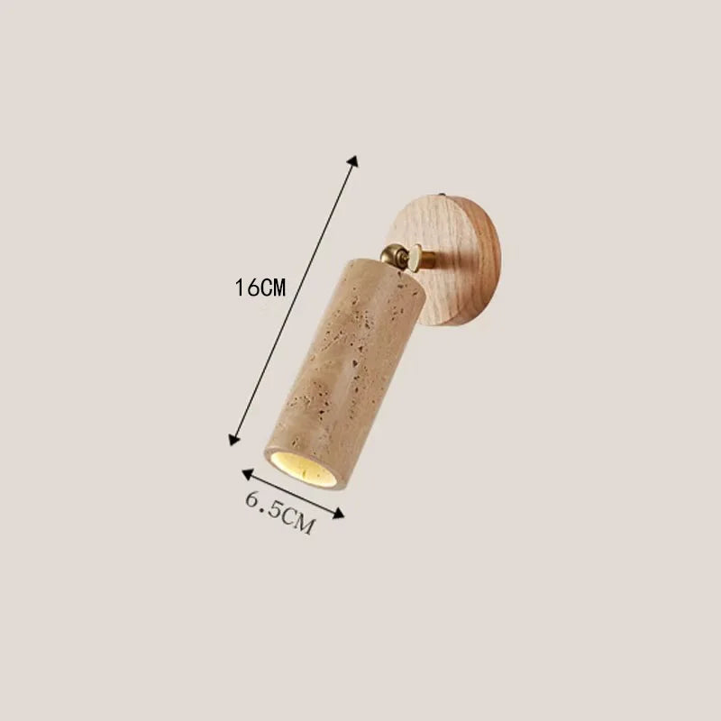 Simple Bedroom Bed Wall Lamp Designer Japanese Wabi-Sabi Wood Staircase Corridor Homestay Huangdong Stone Wall Lamp