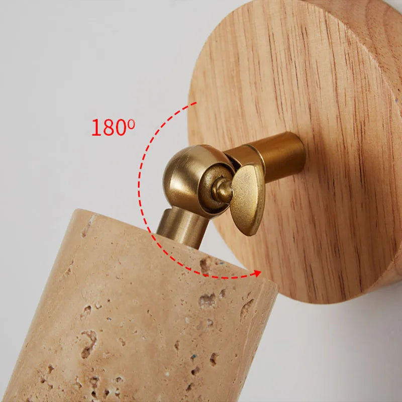 Simple Bedroom Bed Wall Lamp Designer Japanese Wabi-Sabi Wood Staircase Corridor Homestay Huangdong Stone Wall Lamp