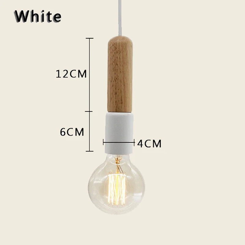 Modern Wood LED Pendant Lights Nordic Kitchen Home Decor Hanging Lamp Restaurant Ceiling Chandelier Lustre Bedroom Light Fixture