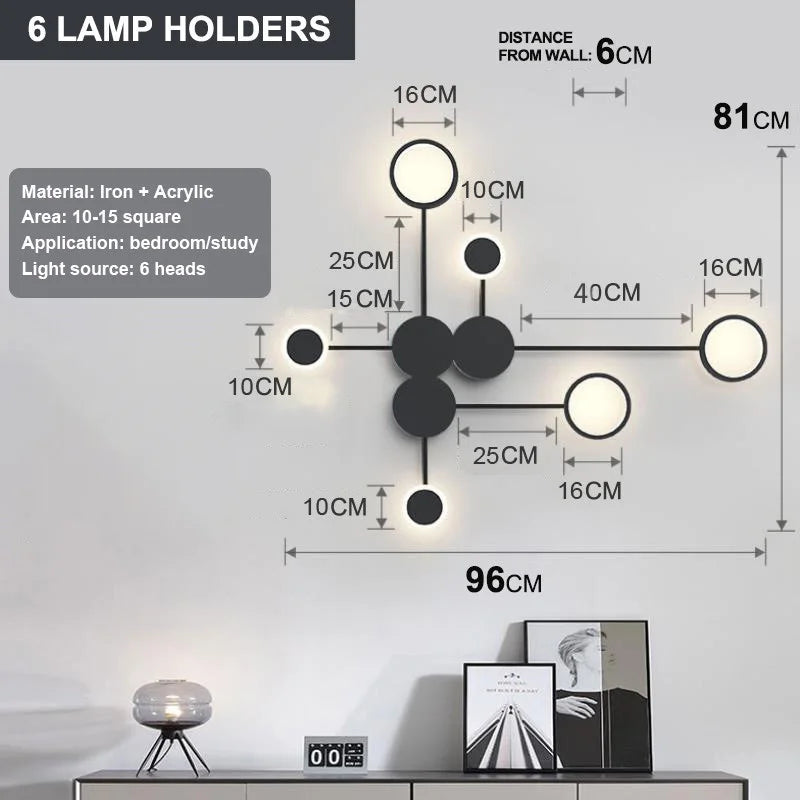 Nordic Modern Wall Lamp Led Minimalist Wall Light Living Room Bedroom Staircase Light Home Decoration Bedside Wall Sconce Lamps
