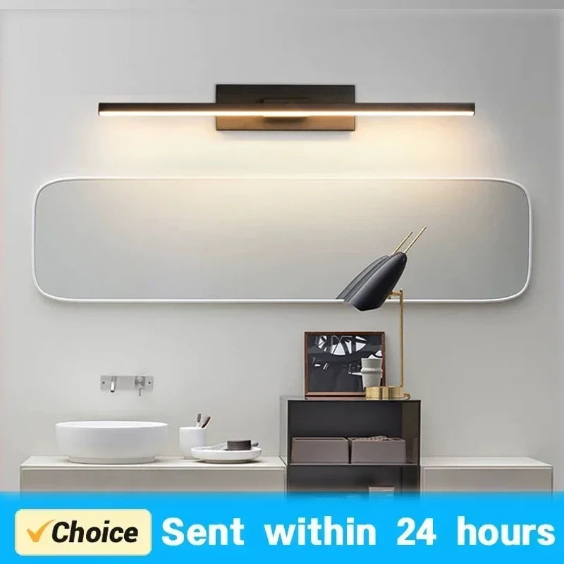 LED Bathroom Mirror Light, Modern Wall Sconce for Vanity Bedroom, Aluminum Home Decoration Line Lamp Fixture