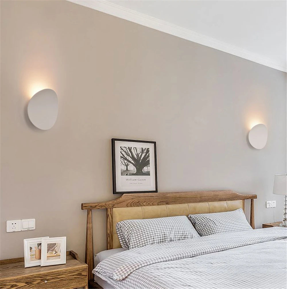 LED Indoor Wall Lamps Modern Simple Aluminum Wall Lamp Bedroom and Living Room Lighting Black White Gold Wall Lamp Light Fixture