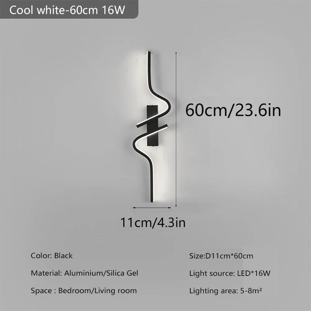 Modern Minimalist Strip Led Wall Light Bedroom Lights for Bedside Wall Sconce Led Light Living Room TV Sofa Background Wall Lamp