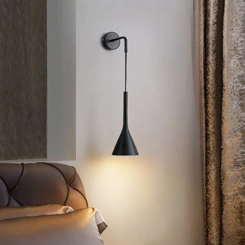 Modern Bedroom Bedside Wall Lights Gray White Black Aluminium Wall Sconces LED E27 Wall Lamp Indoor Living Room Illuminaire
