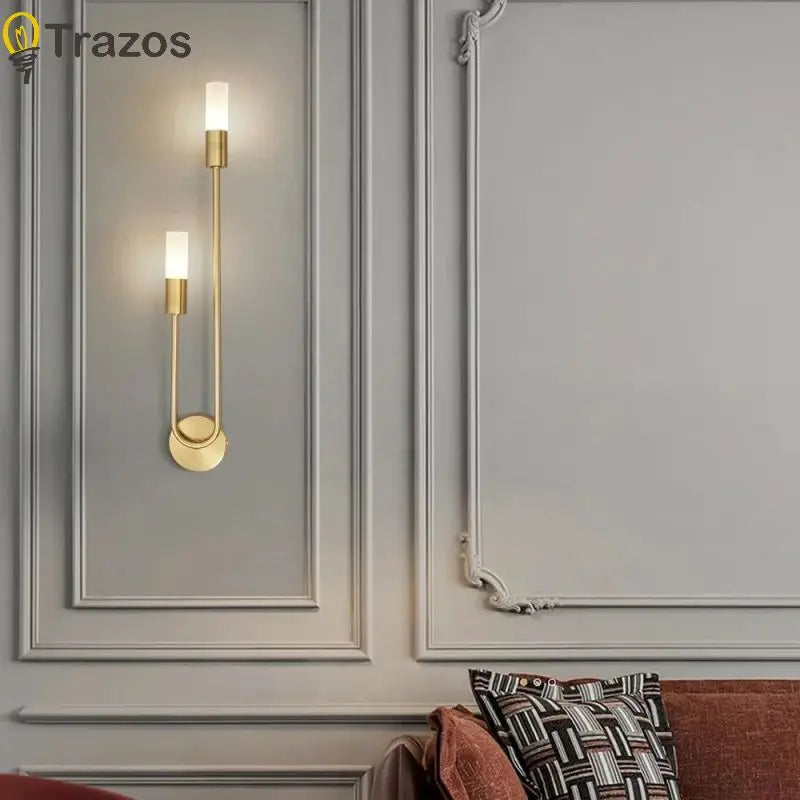 Nordic Luxury Wall Lamp Living Room Modern Minimalist LED Black Gold Creative TV Background Wall Corridor Bedroom Bedside Lamp