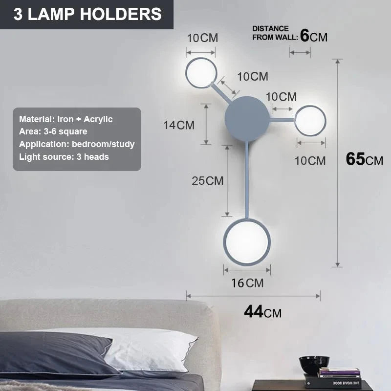 Nordic Modern Wall Lamp Led Minimalist Wall Light Living Room Bedroom Staircase Light Home Decoration Bedside Wall Sconce Lamps