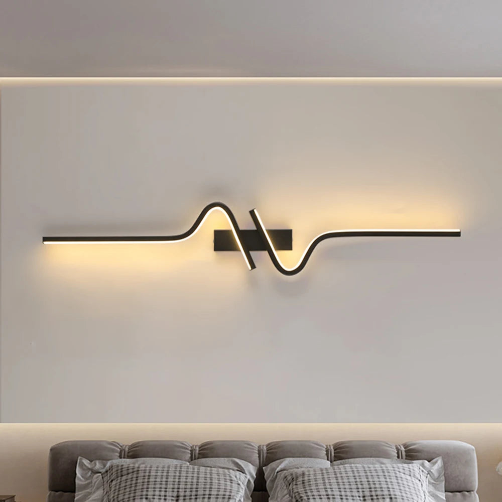 Modern Minimalist Strip Led Wall Light Bedroom Lights for Bedside Wall Sconce Led Light Living Room TV Sofa Background Wall Lamp