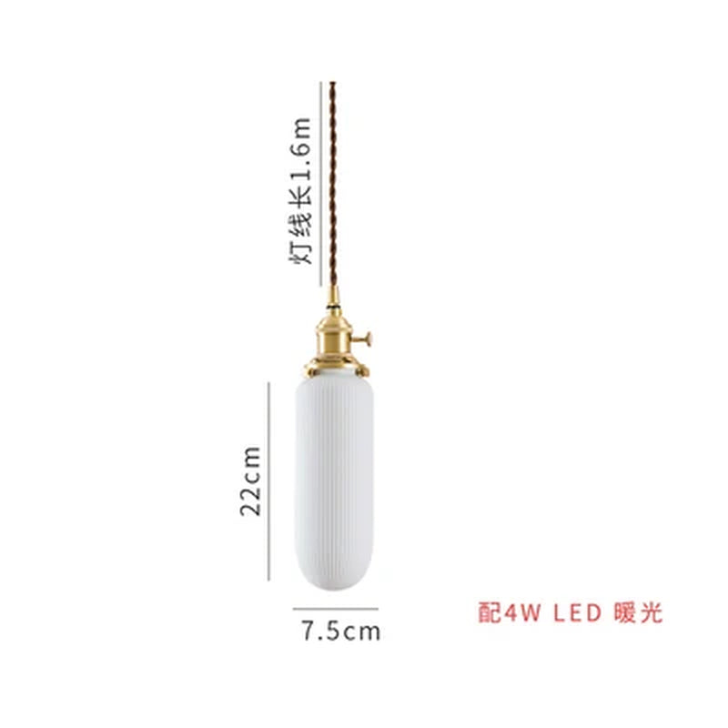 White Ceramic Brass Pendant Lights Fixtures Restaurant Bedroom Bedside Nordic Japanese Style Hanging Lamp LED Hanglampen