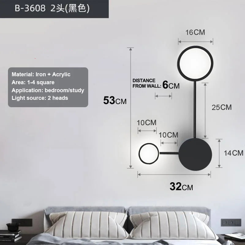 Nordic Modern Wall Lamp Led Minimalist Wall Light Living Room Bedroom Staircase Light Home Decoration Bedside Wall Sconce Lamps
