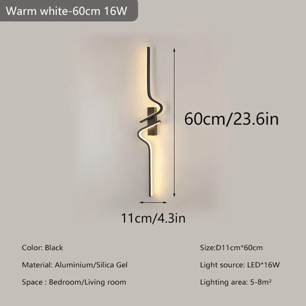 Modern Minimalist Strip Led Wall Light Bedroom Lights for Bedside Wall Sconce Led Light Living Room TV Sofa Background Wall Lamp