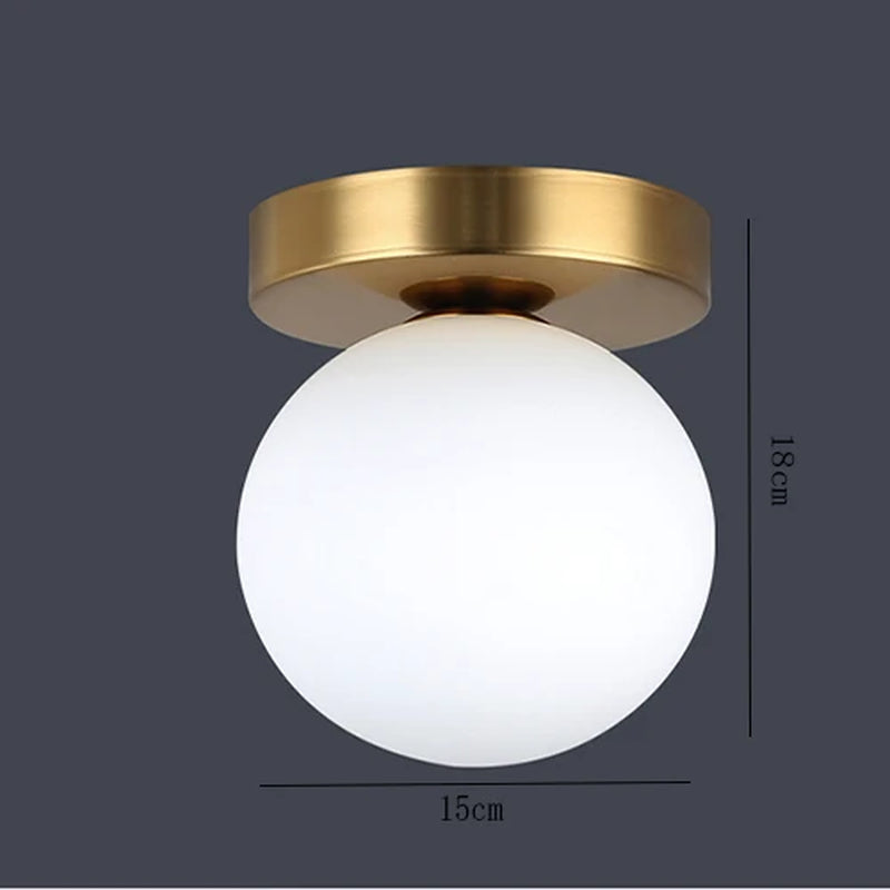 Nordic Simple Modern round Glass Ball Ceiling Lamp Living Room Lighting Hallway Ceiling Light Bedroom Lamp Led Light