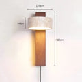 Bedroom Headboard Wall Lamp with Pull Wire Switch Can Rotate the French Medieval Wabi-Sabi Solid Wood Retro Lighting Cream Wind