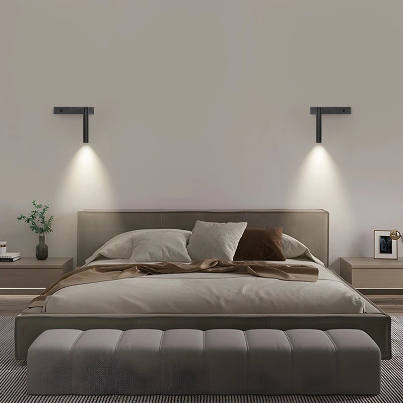 3W 5W Wall Lamp Backlight Rotation Adjustable Light Hotel Bedroom Bedside Study Reading Sconce Lamp with Switch Northern Style