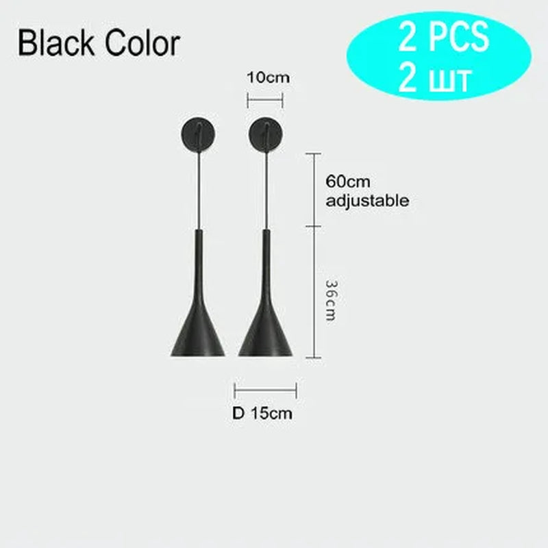 Modern Bedroom Bedside Wall Lights Gray White Black Aluminium Wall Sconces LED E27 Wall Lamp Indoor Living Room Illuminaire