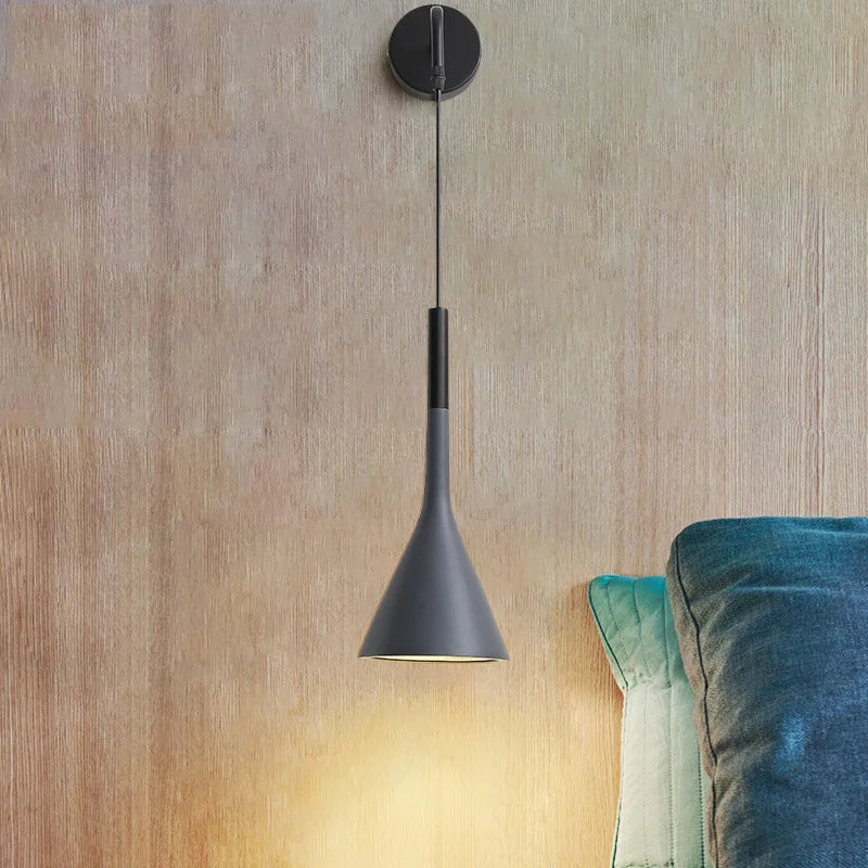 Modern Bedroom Bedside Wall Lights Gray White Black Aluminium Wall Sconces LED E27 Wall Lamp Indoor Living Room Illuminaire