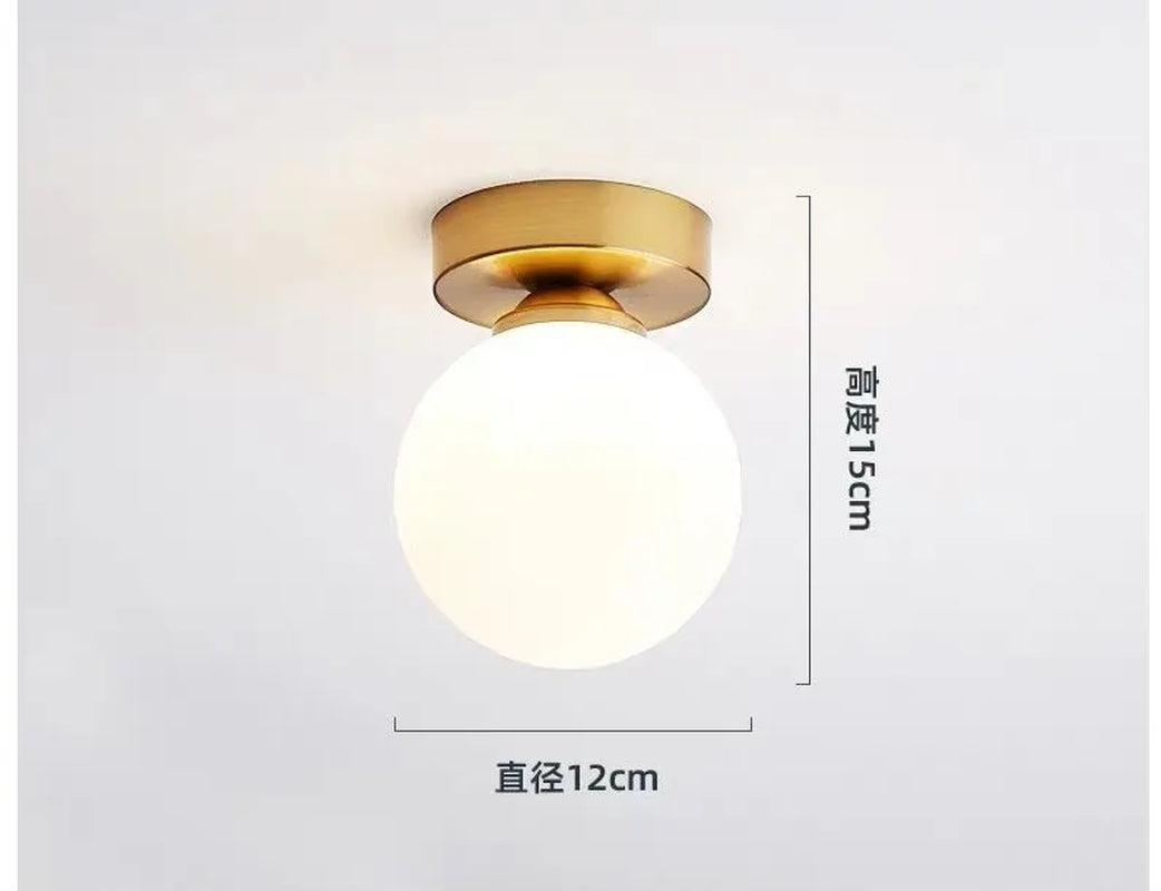 Modern Simple Corridor Ceiling Light Nordic Personality Creative round Glass Ball Ceiling Lamp for Home Decor Fixtures