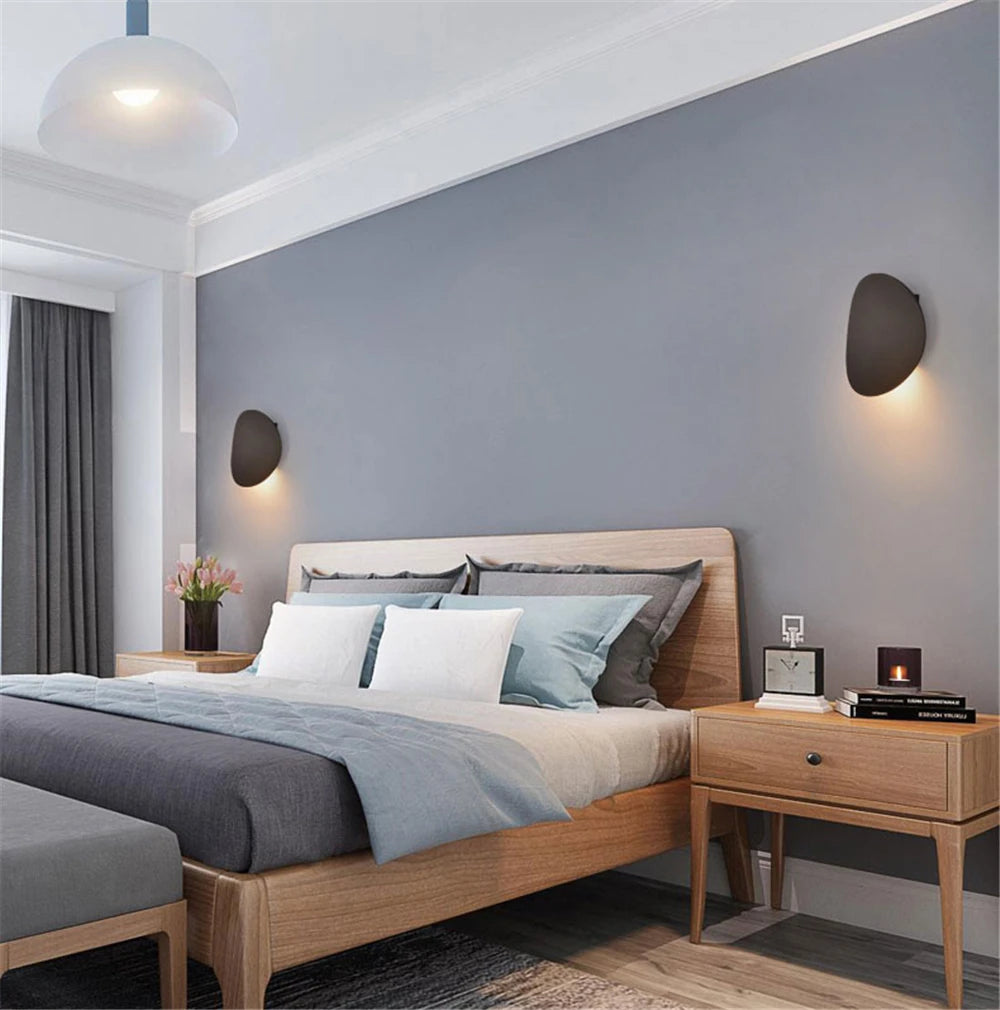 LED Indoor Wall Lamps Modern Simple Aluminum Wall Lamp Bedroom and Living Room Lighting Black White Gold Wall Lamp Light Fixture