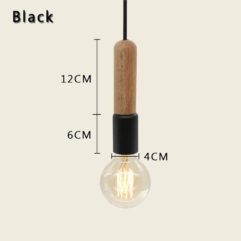 Modern Wood LED Pendant Lights Nordic Kitchen Home Decor Hanging Lamp Restaurant Ceiling Chandelier Lustre Bedroom Light Fixture