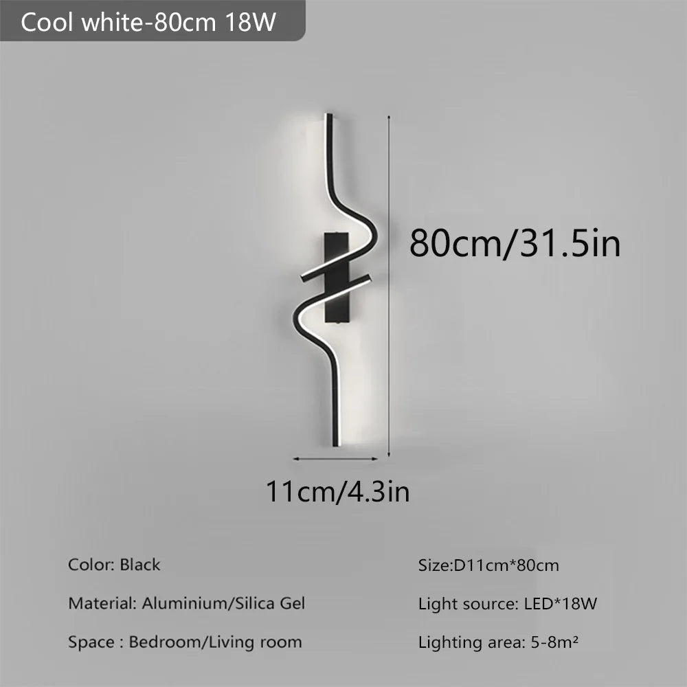 Modern Minimalist Strip Led Wall Light Bedroom Lights for Bedside Wall Sconce Led Light Living Room TV Sofa Background Wall Lamp