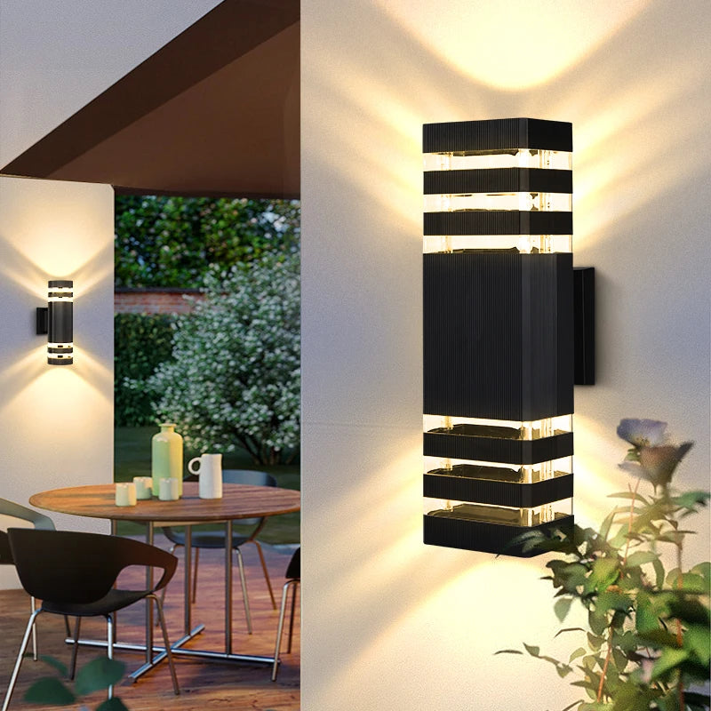 LED Outdoor Wall Lights E27 up down Exterior Wall Sconce IP65 Waterproof Led Sconce Lamp for Porch Front Door Garden Wall Lamp