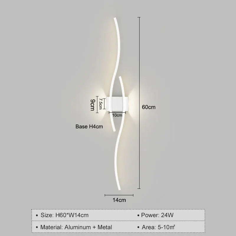 Nordic LED Wall Lights Wall Lamps for Bedside Bedroom Interior Black Gold White Wall Sconce Lighting Fixtures Stairs Aisle Home