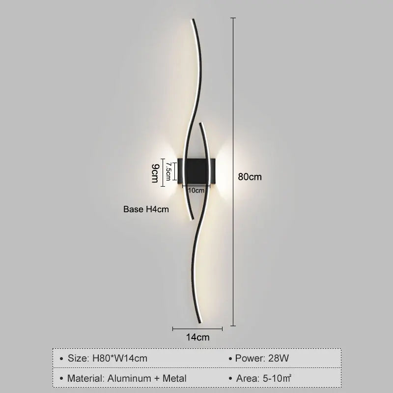 Nordic LED Wall Lights Wall Lamps for Bedside Bedroom Interior Black Gold White Wall Sconce Lighting Fixtures Stairs Aisle Home