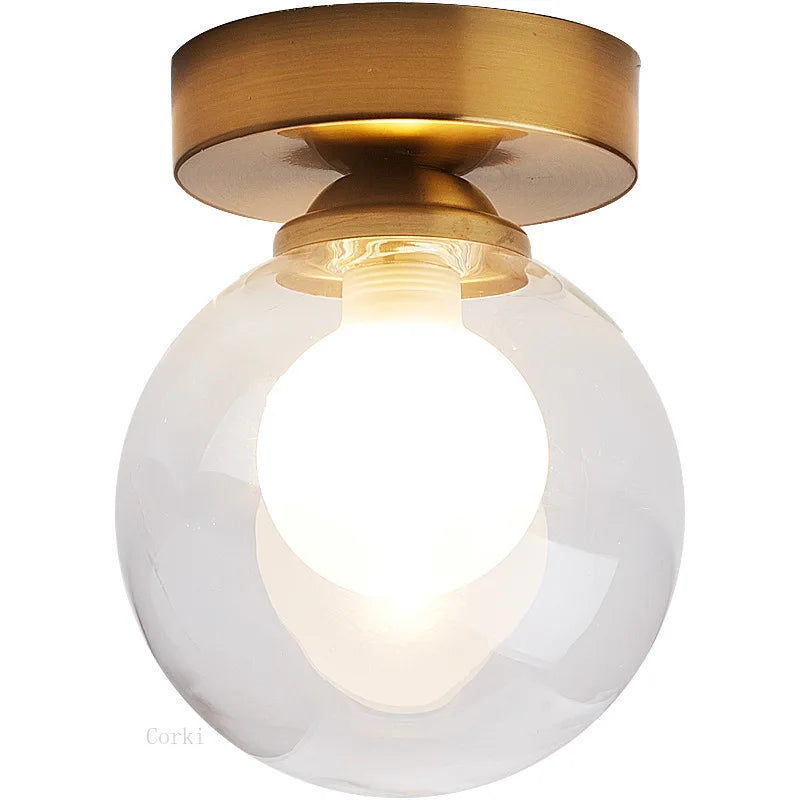 Modern Simple Corridor Ceiling Light Nordic Personality Creative round Glass Ball Ceiling Lamp for Home Decor Fixtures