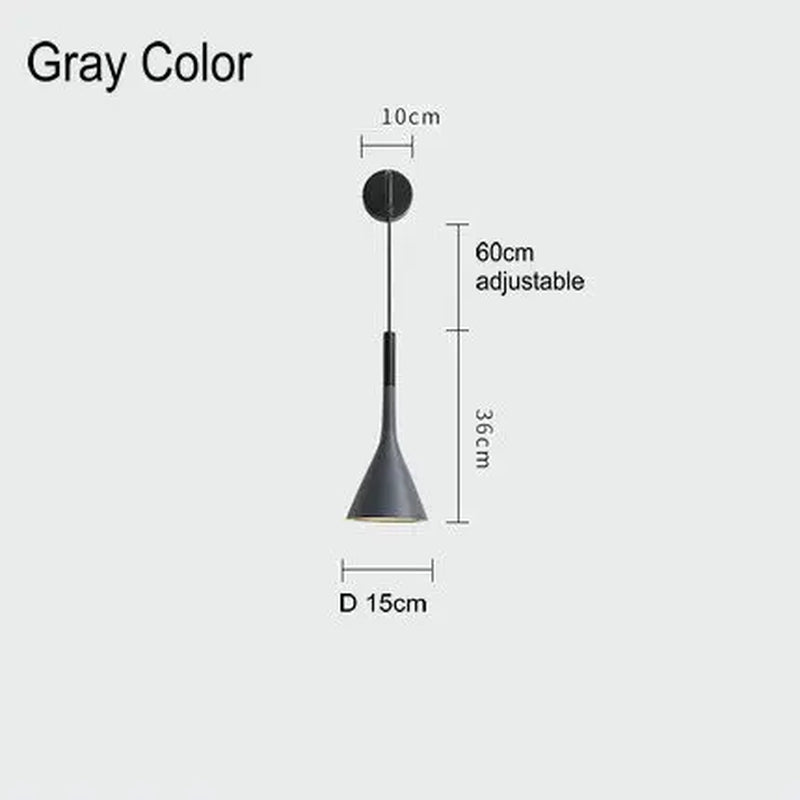 Modern Bedroom Bedside Wall Lights Gray White Black Aluminium Wall Sconces LED E27 Wall Lamp Indoor Living Room Illuminaire