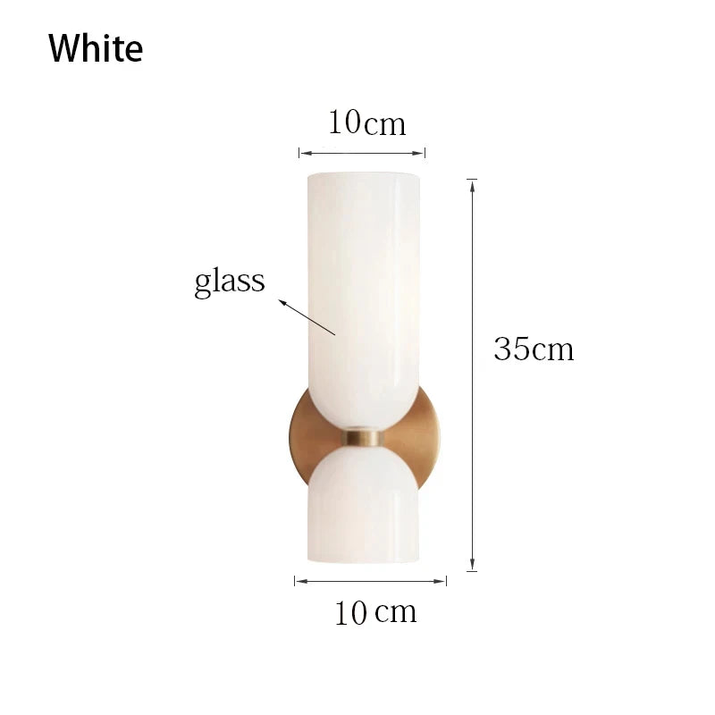 Nordic Minimalist Creative Glass Wall Lamp Hallway Foyer Bedroom Living Room Bedside Lamp Study Art Light Luxury Wall Lamp