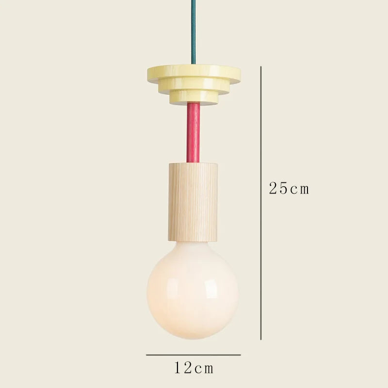 Modern Wood LED Pendant Lights Nordic Kitchen Home Decor Hanging Lamp Restaurant Ceiling Chandelier Lustre Bedroom Light Fixture