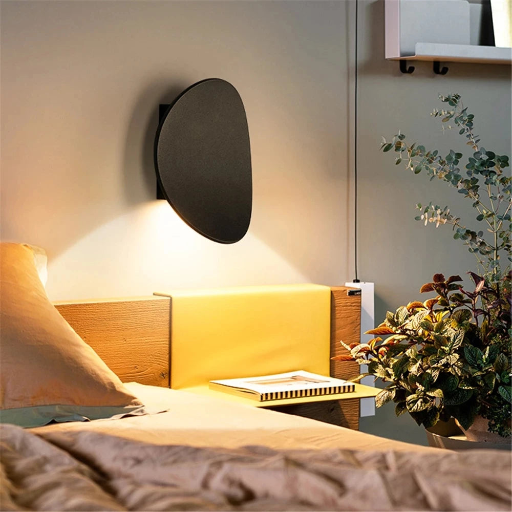LED Indoor Wall Lamps Modern Simple Aluminum Wall Lamp Bedroom and Living Room Lighting Black White Gold Wall Lamp Light Fixture
