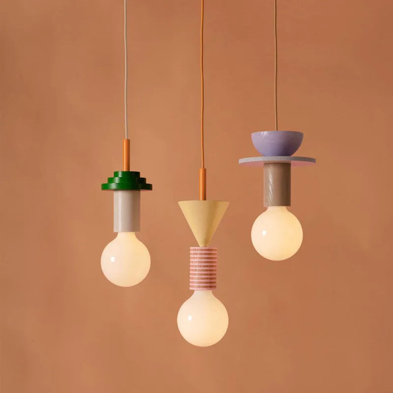 Modern Wood LED Pendant Lights Nordic Kitchen Home Decor Hanging Lamp Restaurant Ceiling Chandelier Lustre Bedroom Light Fixture