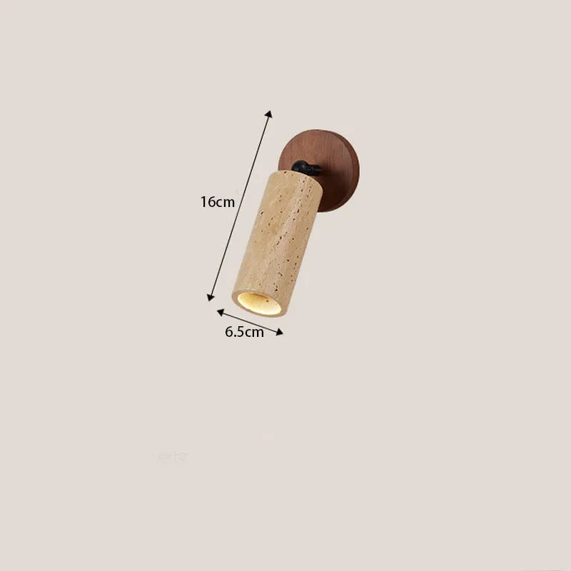 Simple Bedroom Bed Wall Lamp Designer Japanese Wabi-Sabi Wood Staircase Corridor Homestay Huangdong Stone Wall Lamp